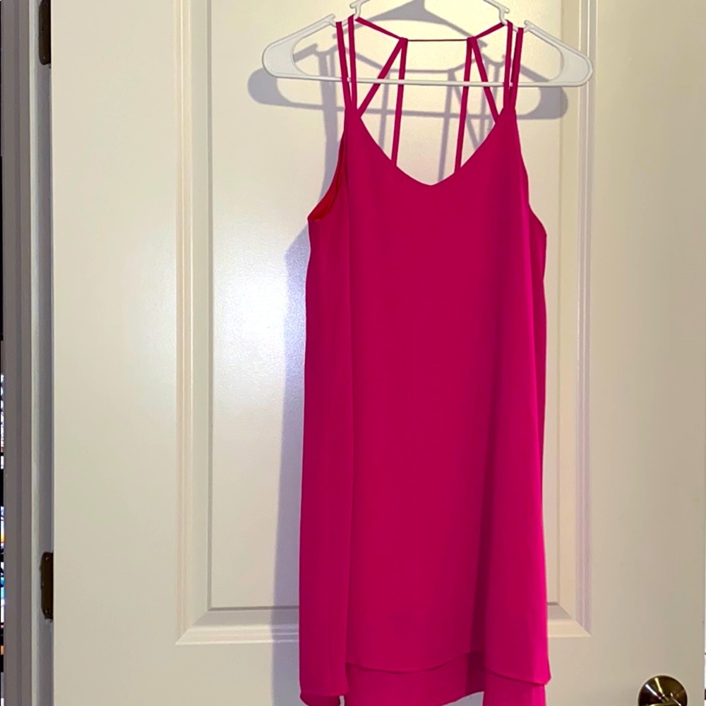 Hot Pink Stappy Back Flowy Dress
